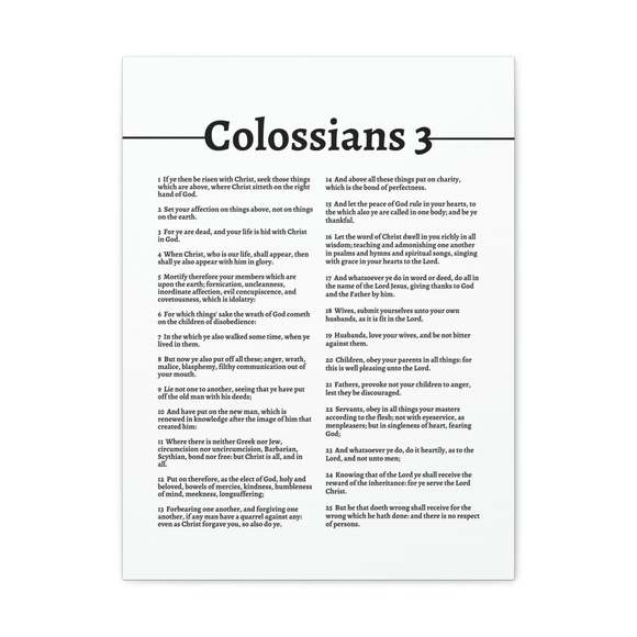 Scripture Sign Put On The New Self Colossians 3White Bible Canvas Christian W